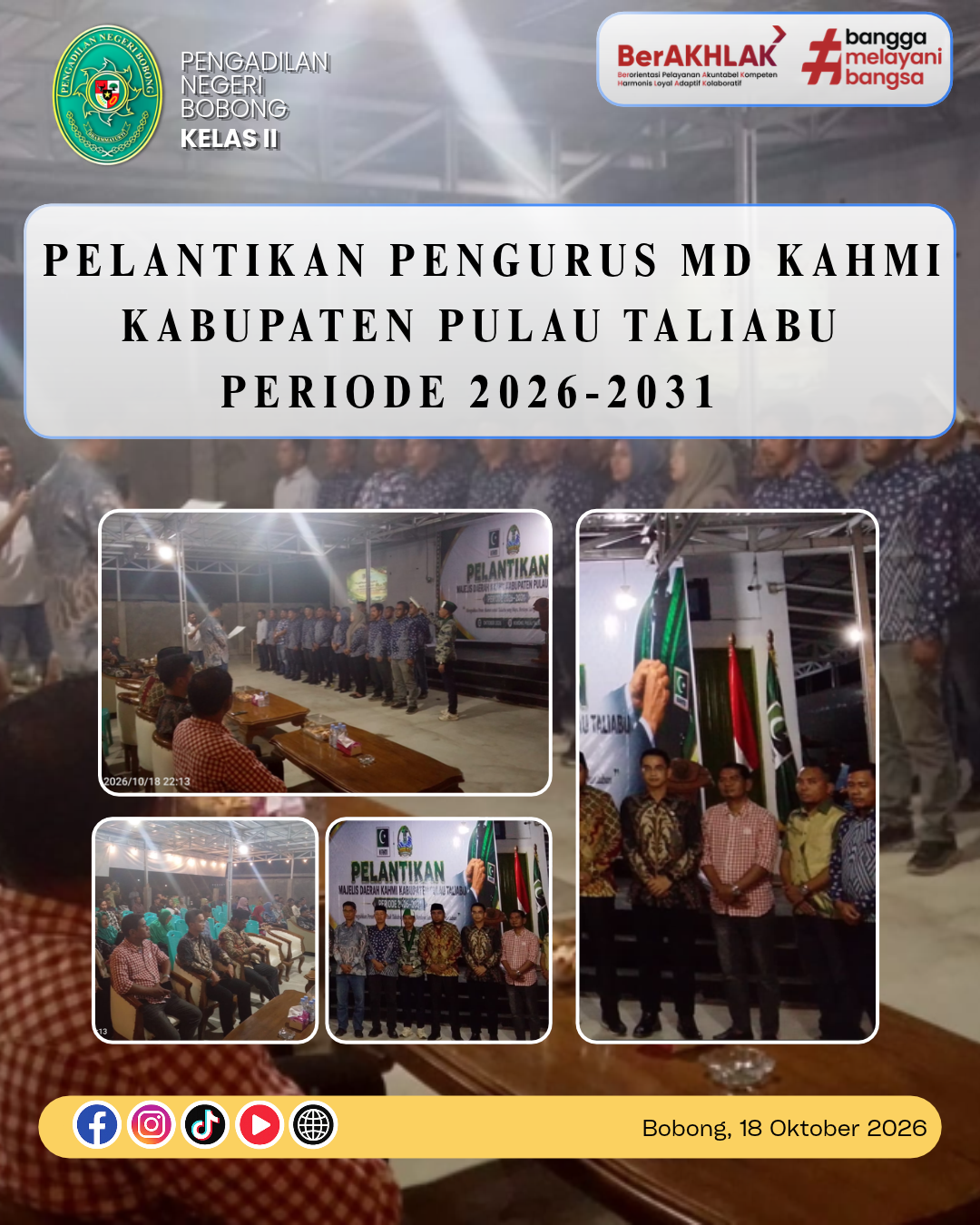PELANTIKAN Pengurus MD KAHMI Kabupaten Pulau Taliabu Periode 2026–2031.